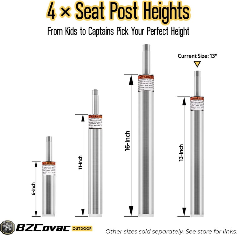 Bzcovac 3/4" Boat Seat Pin Post (2-Pack), Lock-in Style Non-Threaded Pedestal Post for Marine Boat Seat Mounting, Aluminum Extension Pole for Pontoon, Fishing Boat, Bass Boat, and More - Image 4